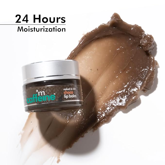 mCaffeine Deep Moisturizing Choco Lip Balm for Healing Dry & Chapped Lips - 24 Hrs Moisturization | Lip Care for Men & Women with Cocoa Butter & Hazelnut Oil | Natural & Vegan (12gm)