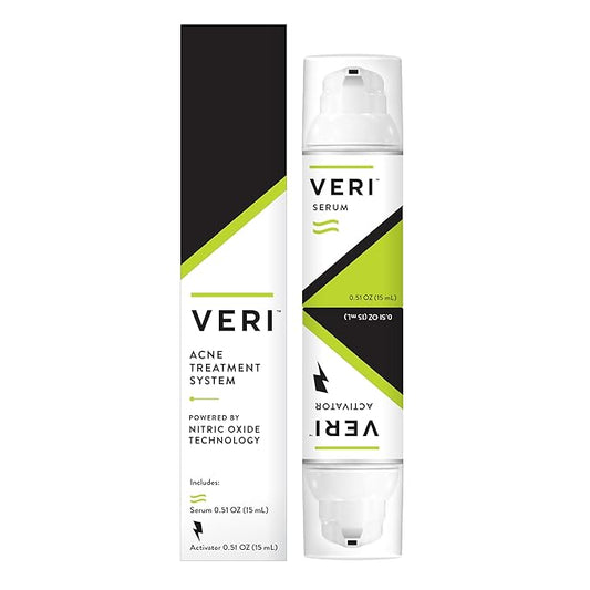 VERI Nitric Oxide + Salicylic Acid Clear Skin System (Peroxide-Free): For Acne Prone Skin, Unclogs Pores, Clarifies Blemishes, Reduces Inflammation, Prevent Future Breakouts, 30 mL / 1 oz