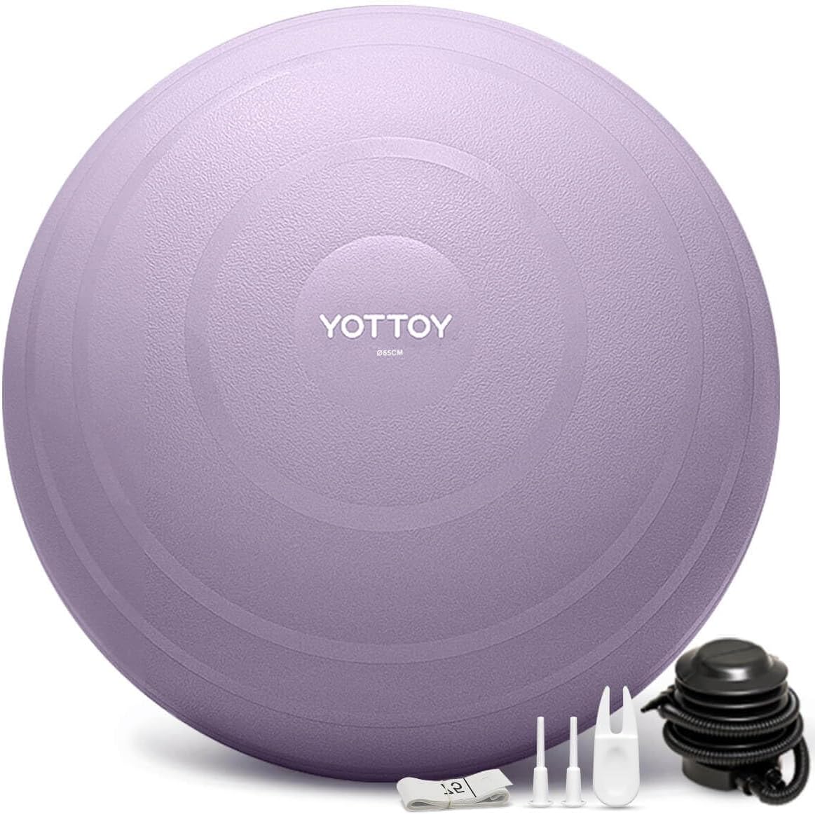 Anti-Burst Exercise Ball for Working Out, Yoga & Pregnancy, Extra Thick Workout Ball for Physical Therapy & Fitness (Lavernder)