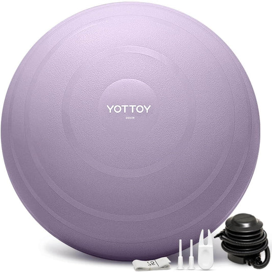 Anti-Burst Exercise Ball for Working Out, Yoga & Pregnancy, Extra Thick Workout Ball for Physical Therapy & Fitness (Lavernder)