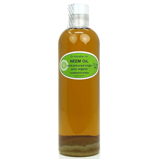 Dr Adorable - 12 oz - Neem Oil - Unrefined 100% Pure Natural Organic Cold Pressed