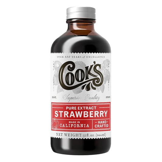 Cook's, Strawberry Extract for Baking, Preserves, Syrup, Cookies, Cakes, 32 oz