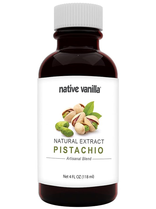 Native Vanilla - Pistachio Flavor - 4 Fl Oz - Pure Flavors and Extracts - Perfect for Cooking, Baking, and Dessert Crafting