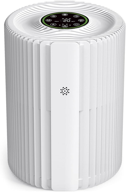 Air Purifiers For Bedroom And Home 1095 Sq. Ft True H13 HEPA Pet Air Purifier For Dorm Room With Air Quality Display 360° Air Intake & Outlet For Bedroom Office, DH-JHD07(White)