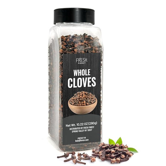 Fresh Finest Cloves Whole 10.22oz - Premium Quality Whole Cloves - All-Natural, Non-GMO, Gluten-Free, Kosher - Perfect for Baking, Cooking, and Beverages