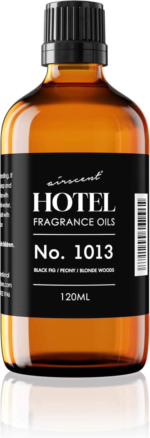 AirScent Hotel Diffuser Oil No. 1013 - Black Fig Peony Blonde Woods - Hotel Scent Dupe - Premium Fragrance Oil for Ultrasonic and Waterless Diffusers and Crafting - 10 mL, .34 fl oz Glass Bottle