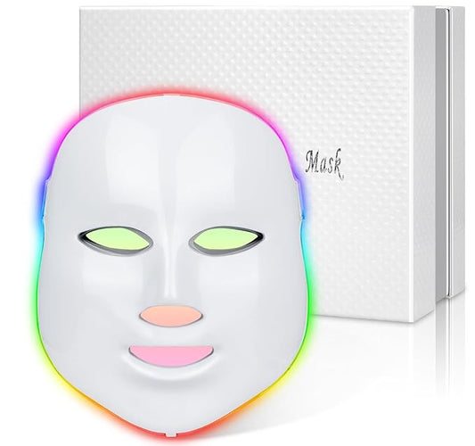 Red Light Theràpy for Face, Led Fαce Màsk Light Theràpy, 7 Color Led Face Màsk Skin Care