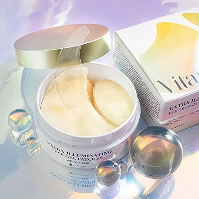 KSECRET Extra Illuminating Eye Gel Patches, 102g/3.45oz. 60pcs (15 full pairs) with VITAMIN C | Korean Skincare | Under Eye Masks for Pigmentation Revoval, Anti-Wrinkles, and Dark Circles…