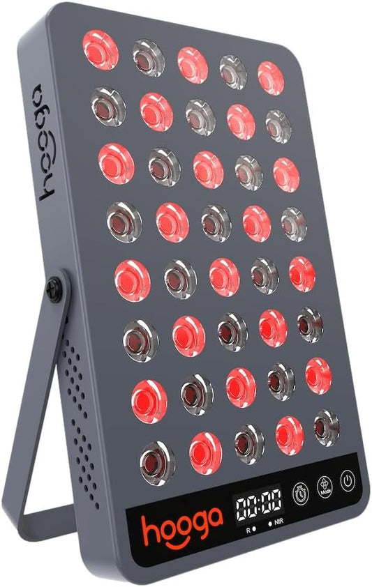 Hooga Red Light Therapy, 660nm 850nm Near Infrared Light Therapy with Timer, Built in Stand, Clinical Grade High Power Output for Skin Health, Pain Relief, Muscle Recovery, Performance. HG200