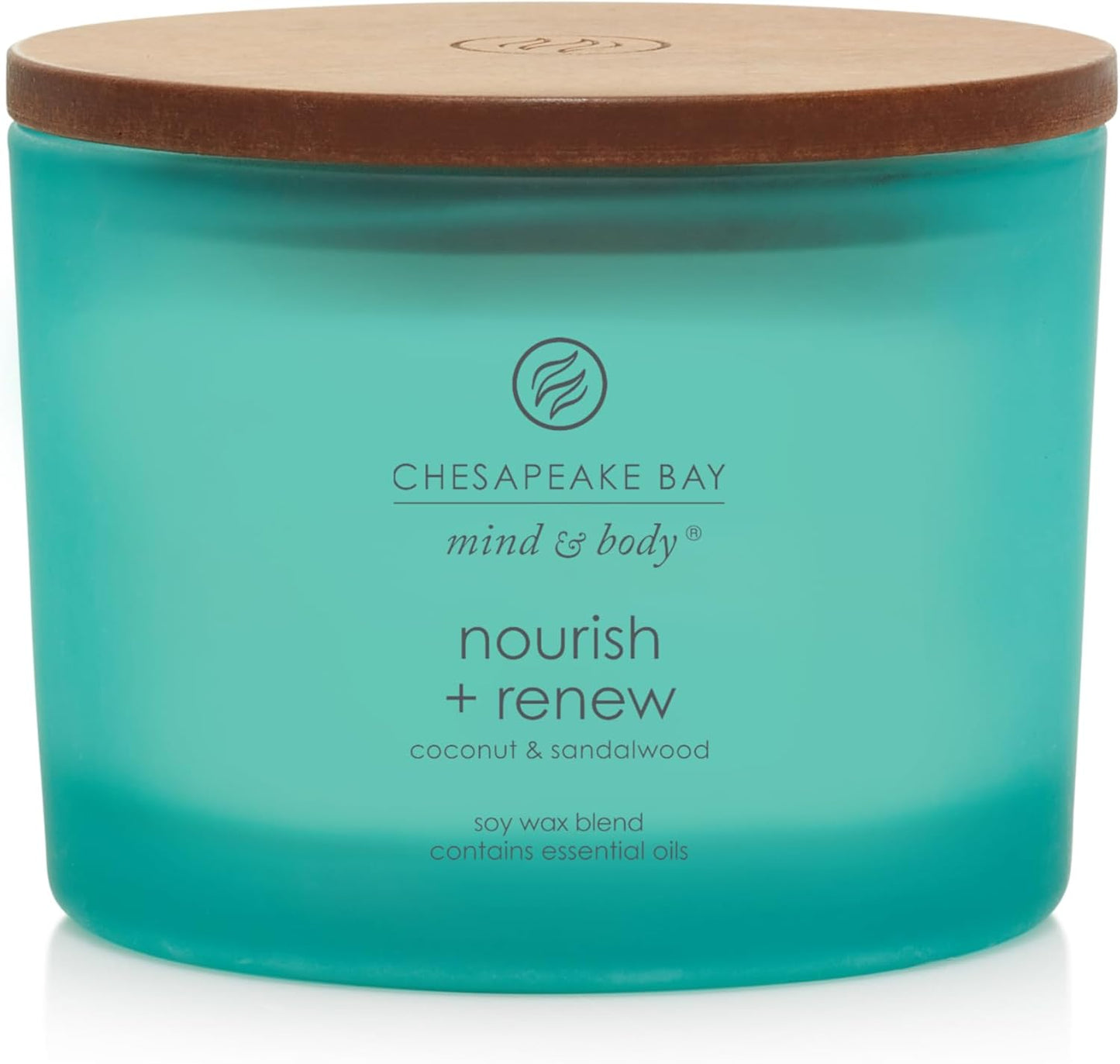 Chesapeake Bay Candle Mind & Body 3-Wick Coffee Table Jar Candle, Nourish + Renew (Coconut & Sandalwood)