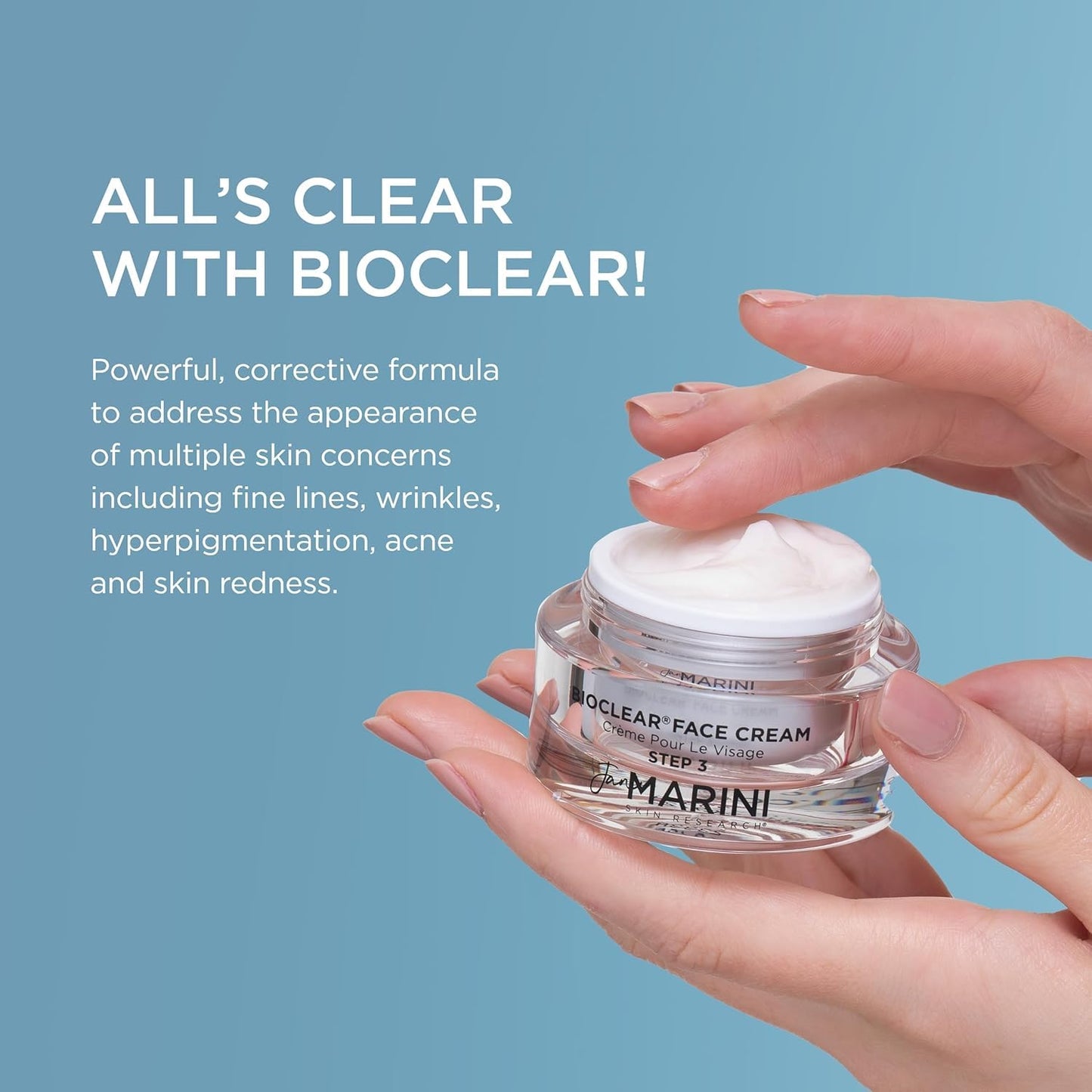 Jan Marini Skin Research Bioclear Face Cream - Face Cream with Glycolic, Salicylic & Azelaic Acid - Skincare Lotion to Support Redness Relief - 1 oz