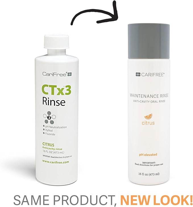 CariFree Maintenance & Prevention Kit, Citrus, Anti-Cavity Fluoride Toothpaste & Mouthwash Freshens Breath and Moistens Mouth, Dentist Recommended for Oral Care (6 Piece Set)