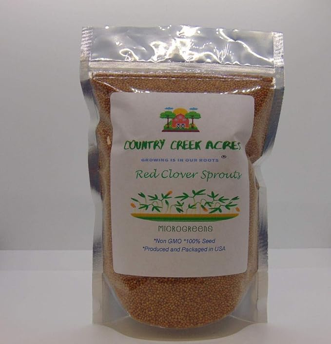 Red Clover, Microgreen for Sprouting, Red Clover Sprouting Seeds - 12 Ounces, Resealable Bag, Sprouts, Microgreens, Gardening, Food Storage