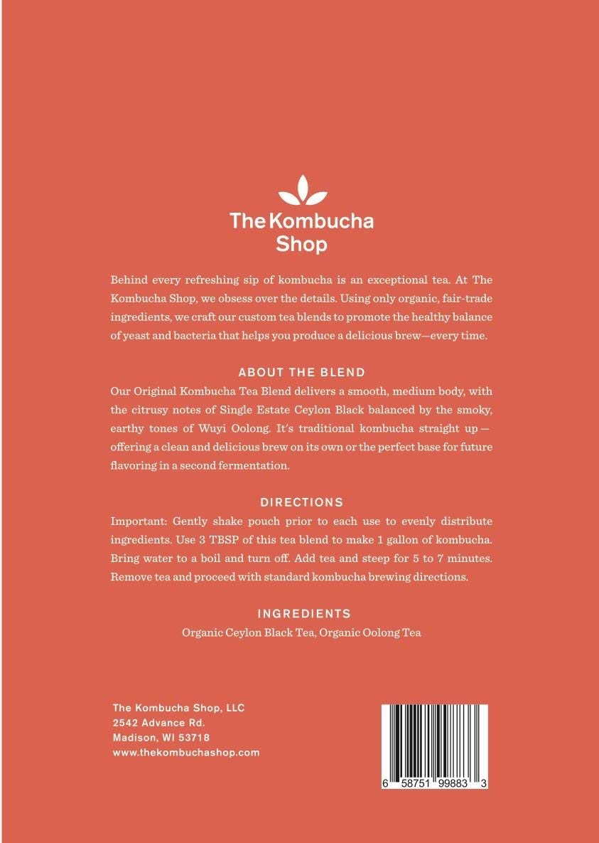 The Kombucha Shop - Original - Organic Black & Oolong Loose Leaf Tea Blend - Makes 10 Gallons of Kombucha Tea