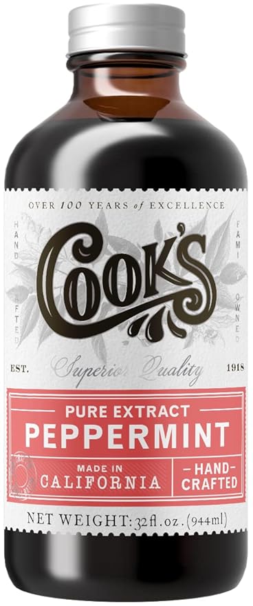 Cook's Pure Peppermint Extract,For Ice Creams, Candies, Icings, Cookies and Beverages, 32 oz