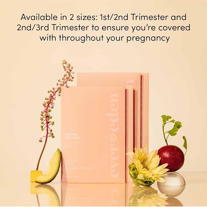 Evereden Soothing Belly Mask for Stretch Marks - 2nd/3rd Trimester Size | 1 count | Belly Mask for Pregnancy | Clean Pregnancy Skincare | Non-toxic and Fragrance Free
