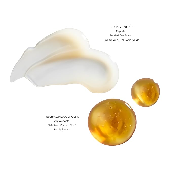 U Beauty - The U Beauty Duo - Resurfacing Compound & SUPER Hydrator Set - Vitamin C & E, Retinol, Hyaluronic Acid - Moisturizing Face Serum Duo for Smooth, Hydrated and Softer Skin, Set of 2 0.5 fl oz