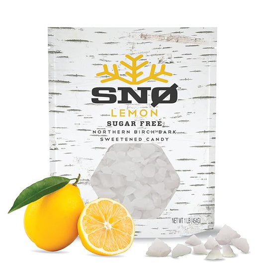 Lemon Xylitol Candy Chips - SNØ 1LB Bag- Sugar-Free Candy With Only 2 Ingredients | Low Carbs, Diabetic-Friendly, Non-GMO, Vegan, GF & Kosher | Purest candy in the world!