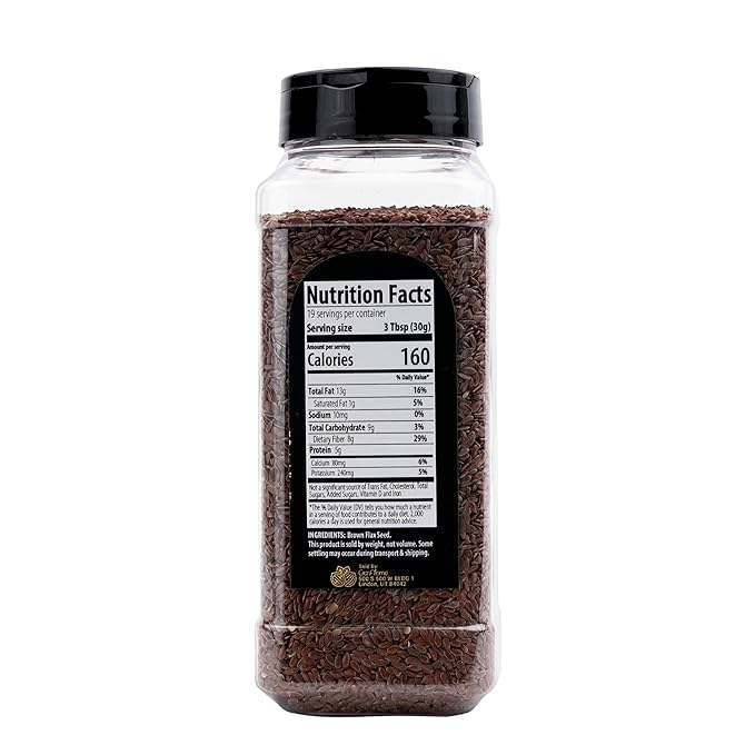 GranAroma Brown Flax Seeds, Baking, Egg Replacement, Linseeds (1.3 Pound)