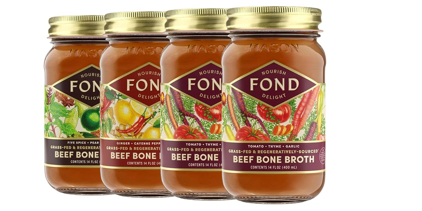 FOND Grass-fed Regenerative Beef Bone FOND Pasture-Raised Regenerative Chicken Bone Broth