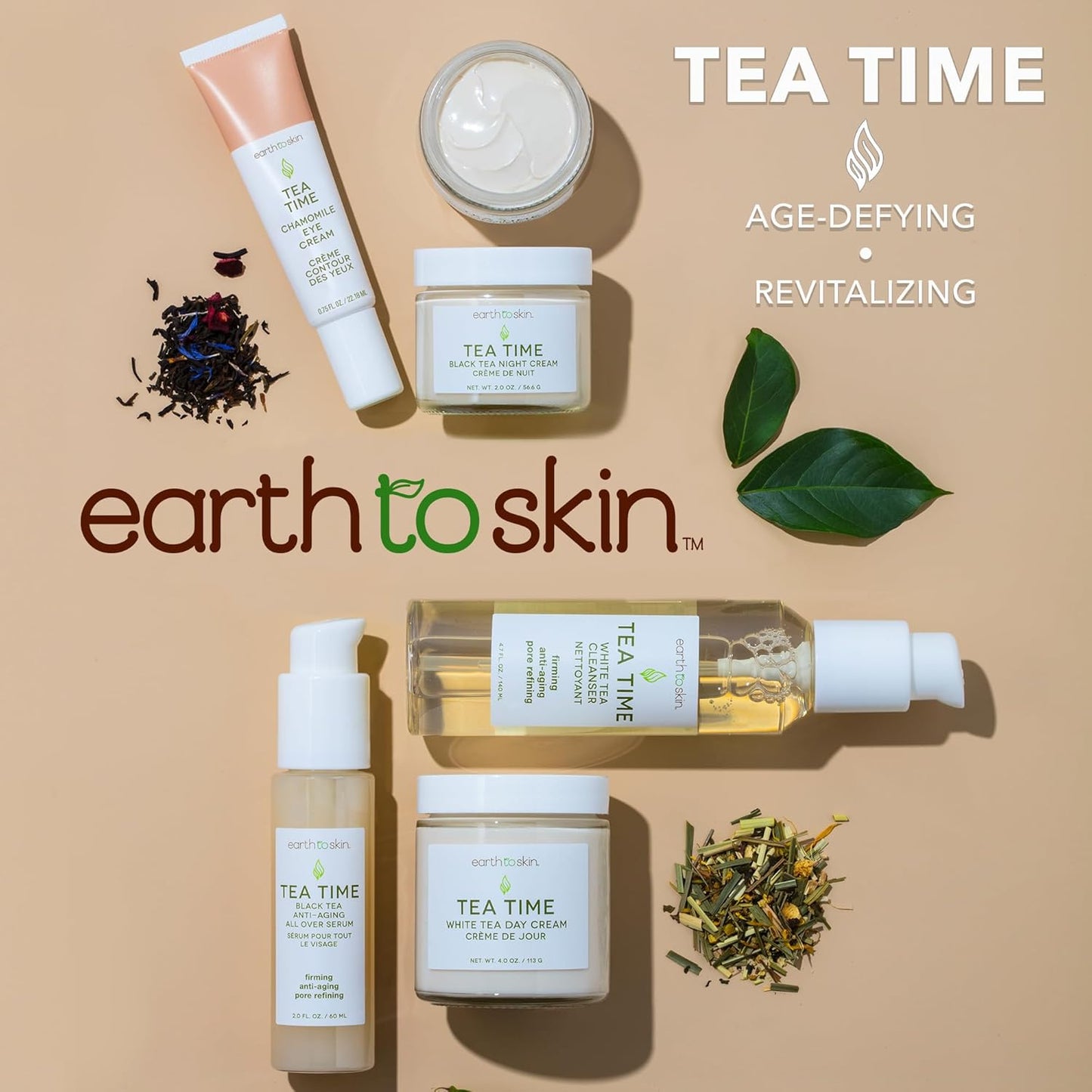Earth To Skin Tea Time Chamomile Anti-Aging Eye Cream with Vitamin E and Vitamin C, Helps Repair & Revitalize (0.75 Fl Oz)