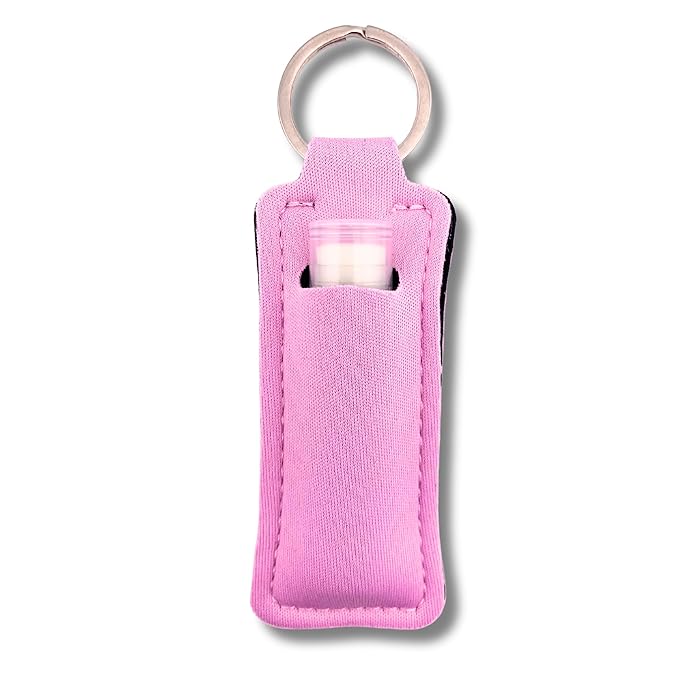 Peaches and Cream Chapstick 6-Pack. Includes Bonus Lip Balm Holder Keychain (Pink). Limited Edition Flavor from the Chapstick I Love Summer Collection, Unique Gift Bundle from Tiny Seed