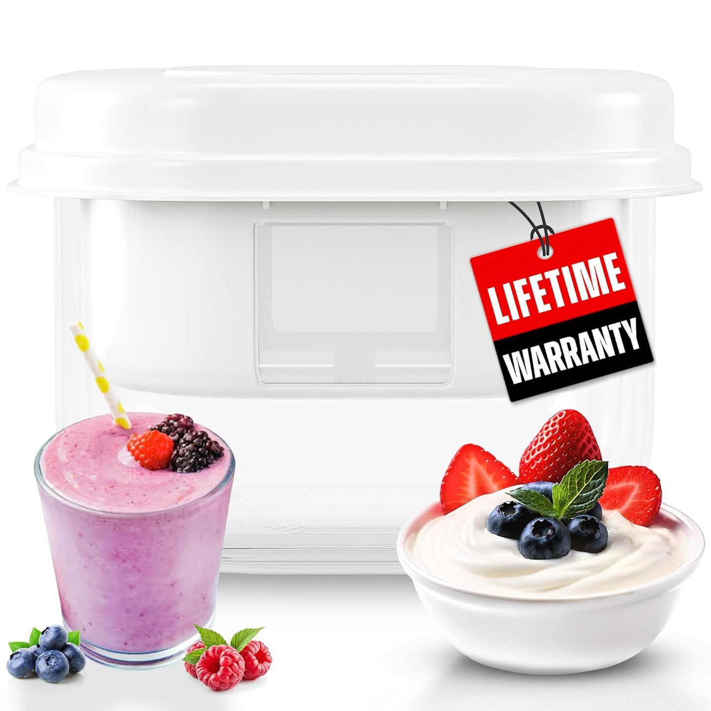 Ultimate Yogurt Strainer - Make Delicious, High Protein, Greek Yogurt - 70% Less Sugar & Lactose - Fine Mesh Nylon Greek Yogurt Maker - 100% BPA-Free & Dishwasher Safe with Large 2.3 Quart Capacity