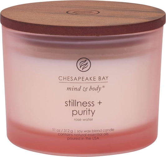 Chesapeake Bay Candle PT40896 Scented Candle, Stillness + Purity (Rose Water), Coffee Table,Orange, Home Décor 3 wicks