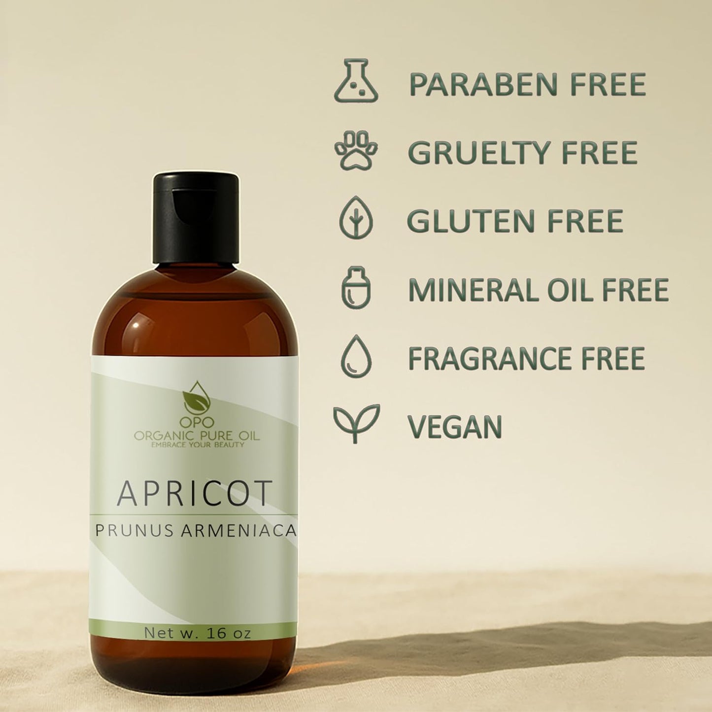 Apricot Kernel Oil - 100% Pure, Organic, Cold Pressed, Unrefined, Raw - Bitter Scent, Therapetutic Premium Grade A Kernal - Perfect for Massage, Skin, Hair & Body Care 16 OZ Quart Bulk