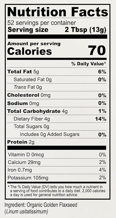 Anthony's Organic Golden Flaxseed Meal, 1.5 lb, Gluten Free, Non-GMO, Vegan, Ground Golden Flaxseed