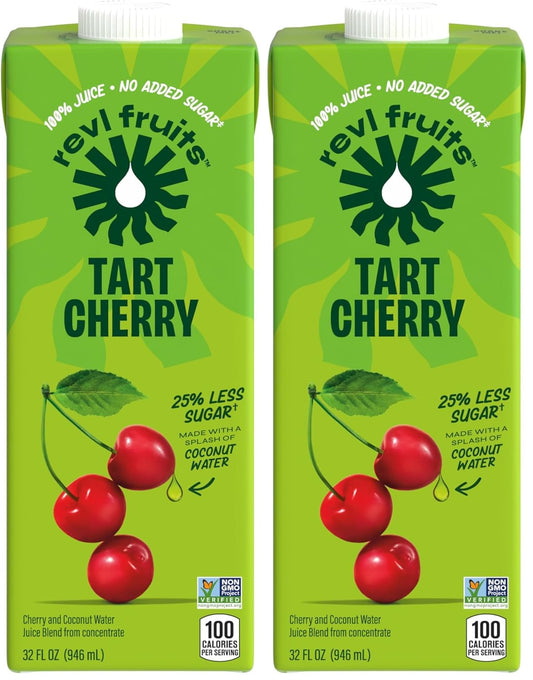 Revl Fruits™ 100% Juice, No Added Sugar, Tart Cherry, 32 fl oz. Carton (Pack of 2)