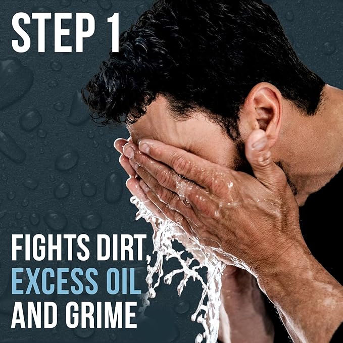 Daily Duo Skincare Set for Men | Includes Age + Damage Defense Moisturizer & Daily Power Scrub Face Wash