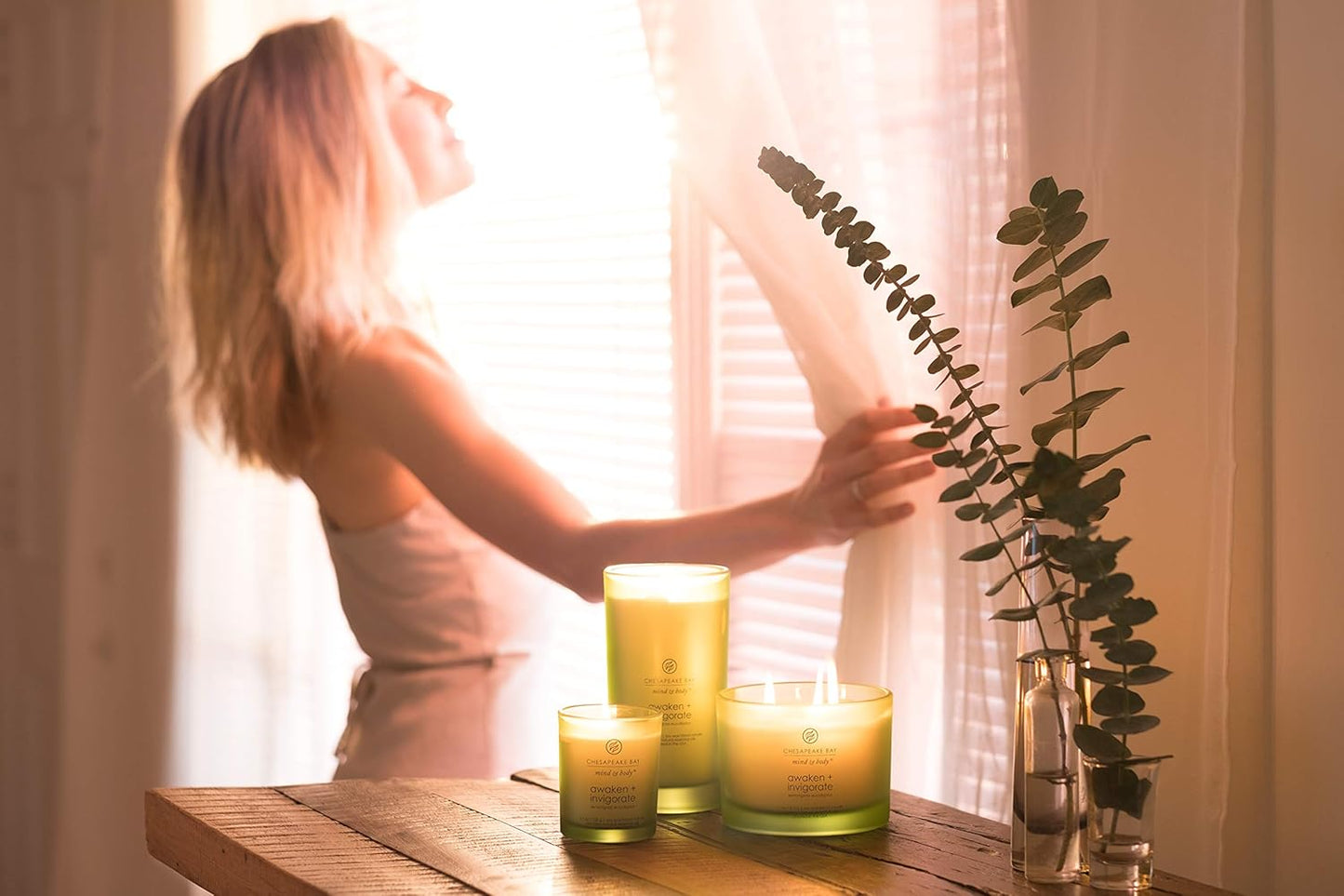 Chesapeake Bay Candle Scented Candle, Awaken + Invigorate (Lemongrass Eucalyptus), Coffee Table