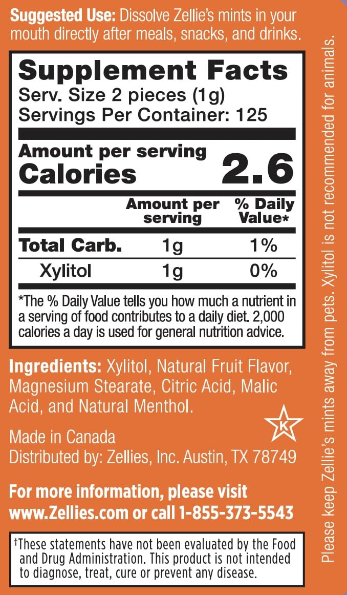 Zellie’s | 100% Xylitol | Gum Gift Set | Peppermint, Spearmint, Fresh Fruit, & Cinnamon | No Aspartame, Gluten Free, Vegan & Kosher Gum (100 Count – Pack of 4)