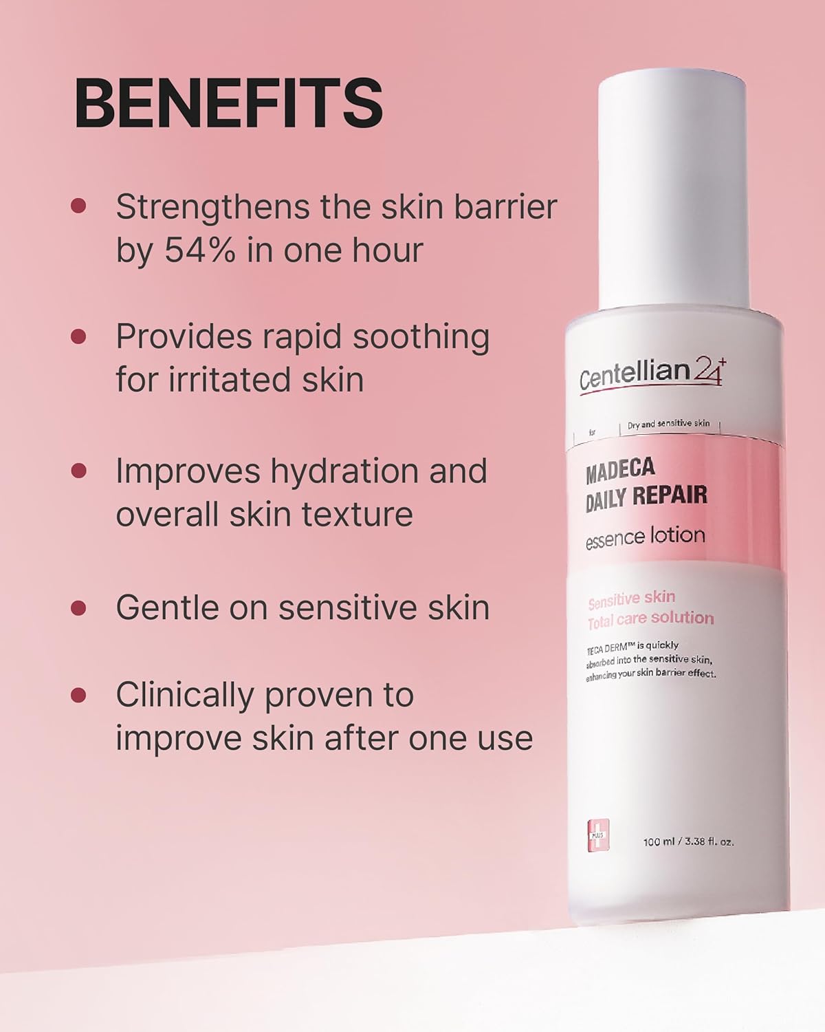 CENTELLIAN 24 Madeca Daily Repair Essence Lotion (3.38fl oz) - Deep Hydration & Soothing for Sensitive Skin, Lightweight, Non-Irritating, Korean Skin Care. TECA DERM, Centella Biome Water.