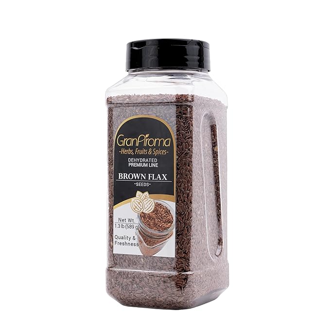 GranAroma Brown Flax Seeds, Baking, Egg Replacement, Linseeds (1.3 Pound)
