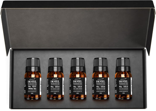 AirScent Hotel Diffuser Oil Gift Set - 5-Star Hotel Scents - 10 mL, 0.34 fl oz Fragrance Oil Set - Inspired by The Fairmont, The White Tea Hotel Scent and Other 5-Star Hotel Blends