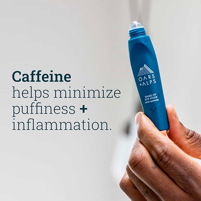 Oars + Alps Wake Up Eye Roller and Eye Depuffer, Dermatologist Tested Skin Care Infused with Caffeine and Aloe Vera, TSA Friendly, 0.5 Oz