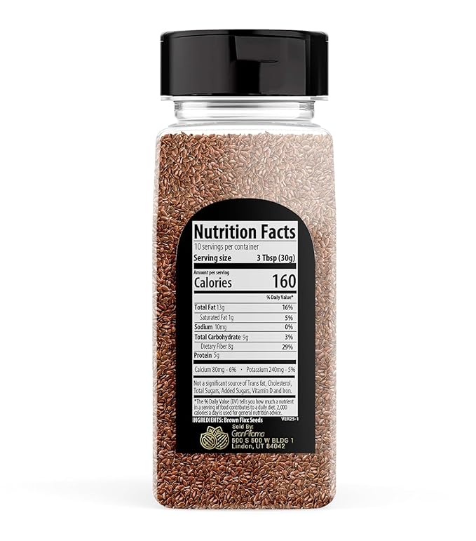 GranAroma Brown Flax Seeds, Baking, Egg Replacement, Linseeds (11.2 Ounce)