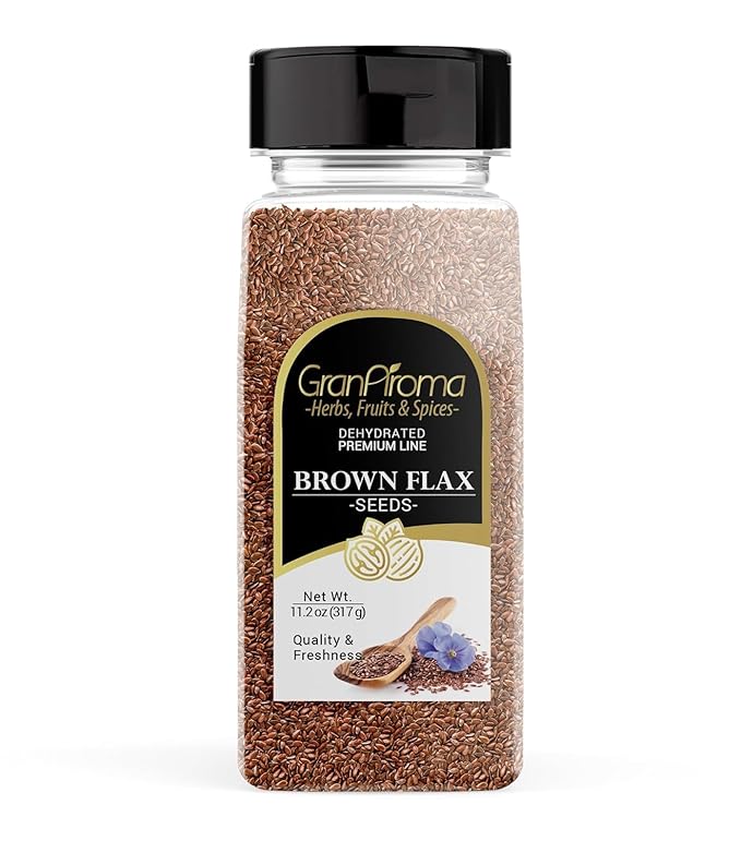 GranAroma Brown Flax Seeds, Baking, Egg Replacement, Linseeds (11.2 Ounce)