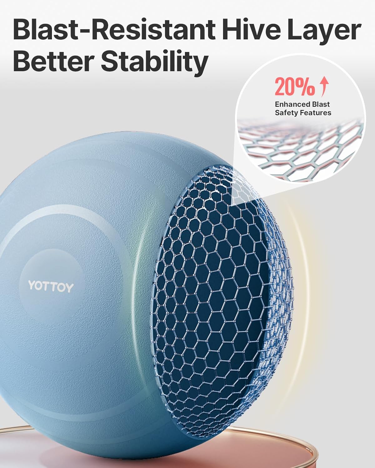 Anti-Burst Exercise Ball for Working Out, Yoga & Pregnancy, Extra Thick Workout Ball for Physical Therapy & Fitness (Blue)