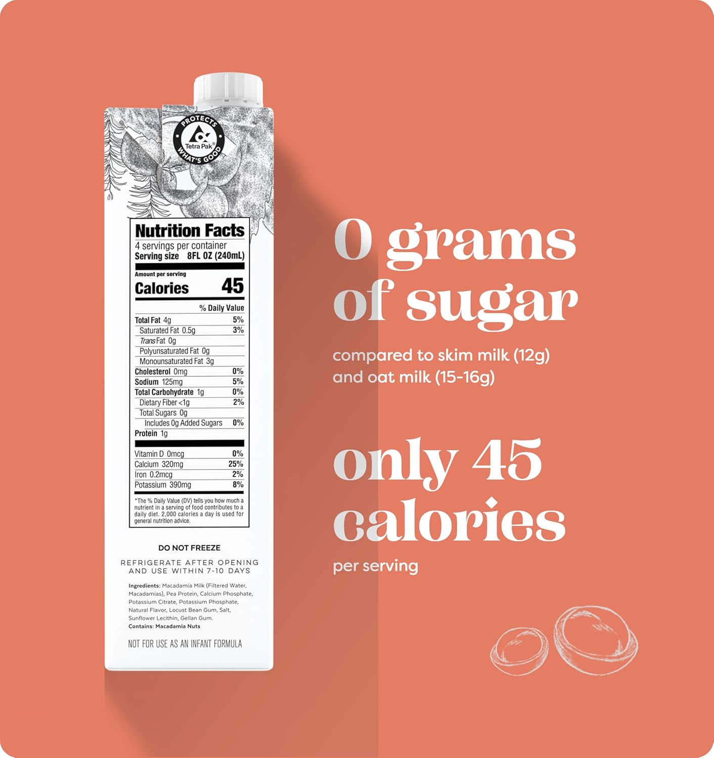 milkadamia Macadamia Milk - Unsweetened Barista - 32 Fl Oz (Pack of 6) - Lactose Free, Vegan, Shelf Stable, Plant Based, Non Dairy, Dairy Free