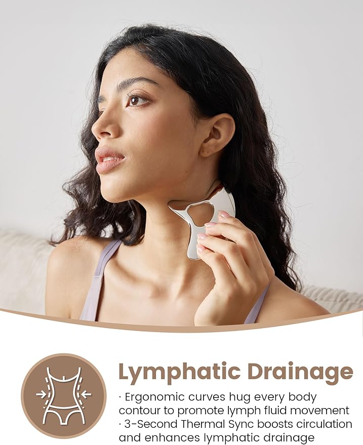 lifechill Stainless Steel Gua Sha, Muscle Scraper Tool, Lymphatic Drainage Massager for Self Care, Metal GuaSha Tool for Full Body, Trigger Point Massage Tools for Pain Relief