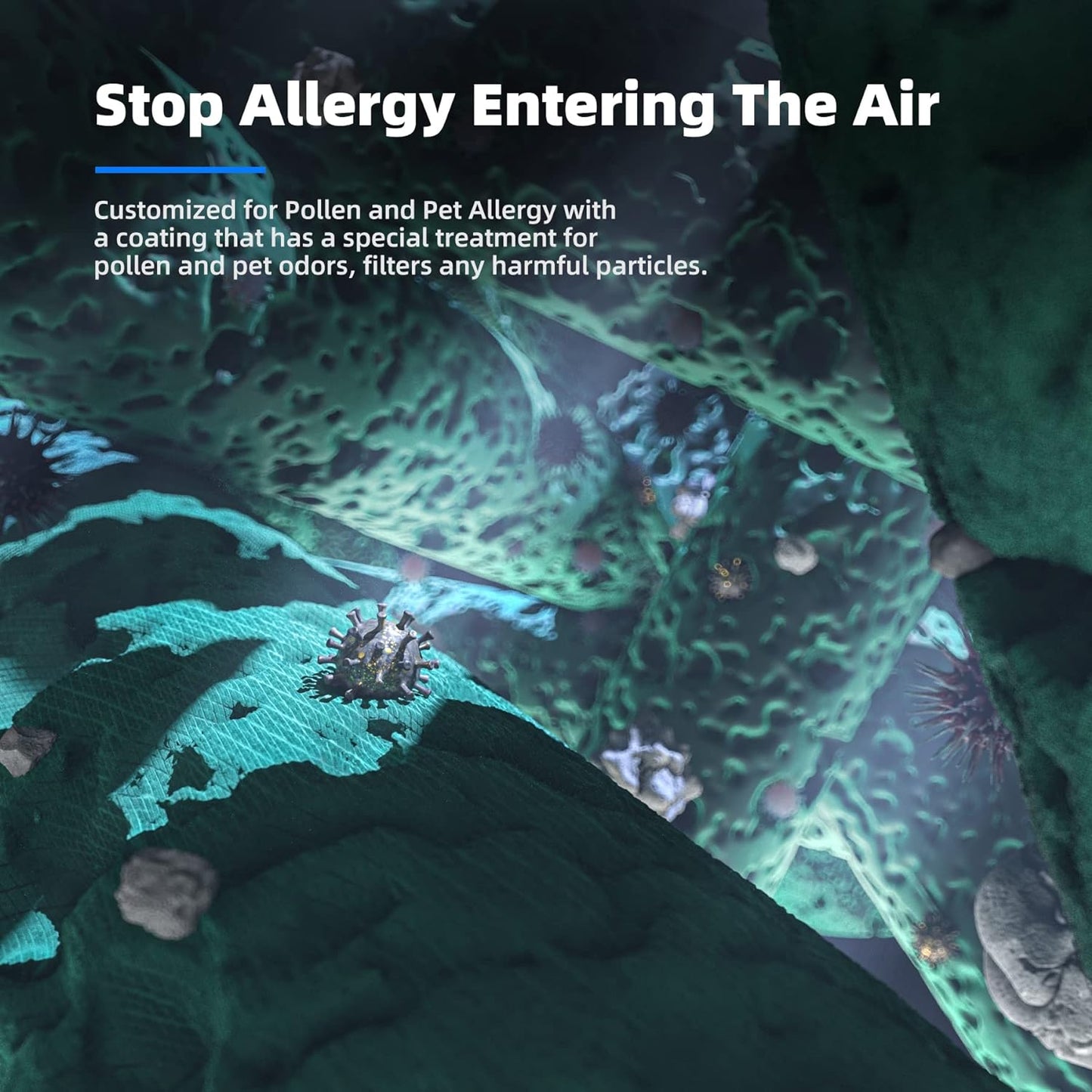 AROEVE MK01 & MK06 Air Filter Replacement 4-in-1 Filter for Pollen Pet Dander Hair- Pet Dander Version