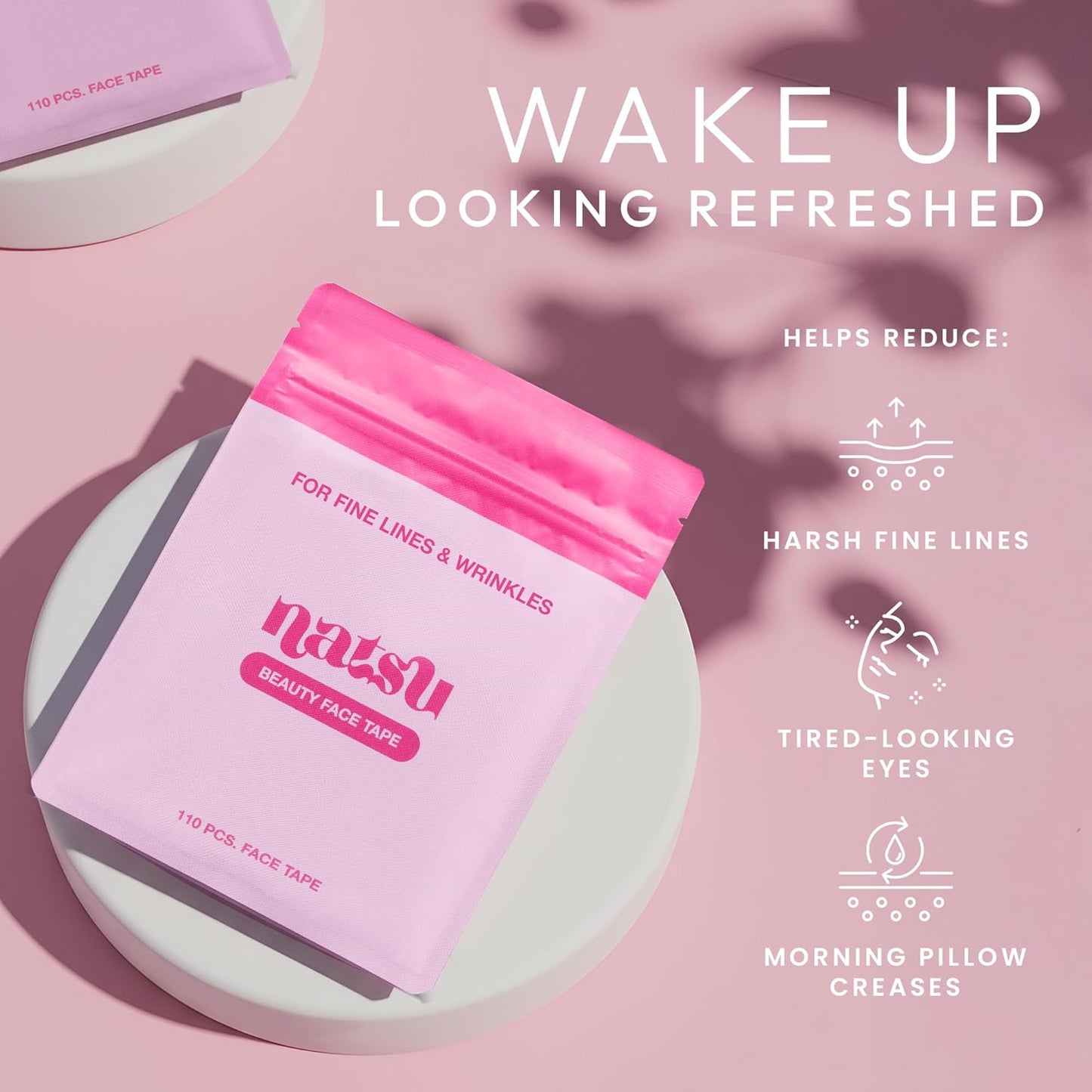 Anti Wrinkle Patches for Women - Forehead, Smile Line, Face Lifting Tape - Overnight Facial Lift - Pre-Cut Kinesiology Face Tape in 2 Sizes - Skin Safe, Latex-Free