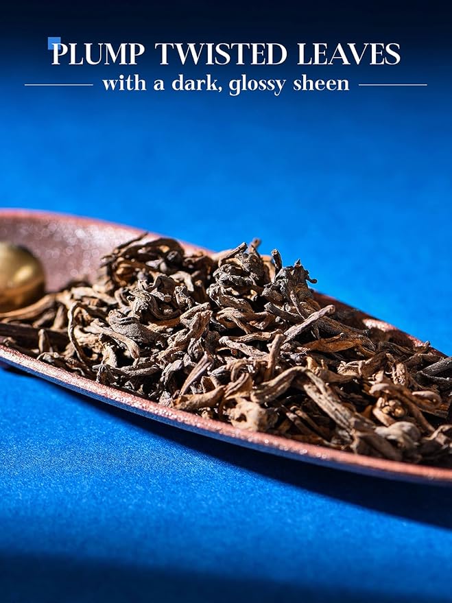 CO-OP 1950 Ripe Pu Erh Tea Loose Leaf, 150g, Premium Yunnan Whole Loose Large-Leaf Fermented Pu-erh, Smooth, Mellow & Rich, Pure Pine Smoke Aroma, No Additives, 20 Empty Teabags Included