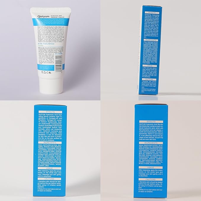 Skin Care Set, Hyaluronic Acid Travel Size Skincare Set W/ Low pH Cleanser, Moisturizer, Serum, Eye Cream, Toiletry Bag, Face Care Set Gift for Women Girls, Hydrating Anti Aging for Dry Skin