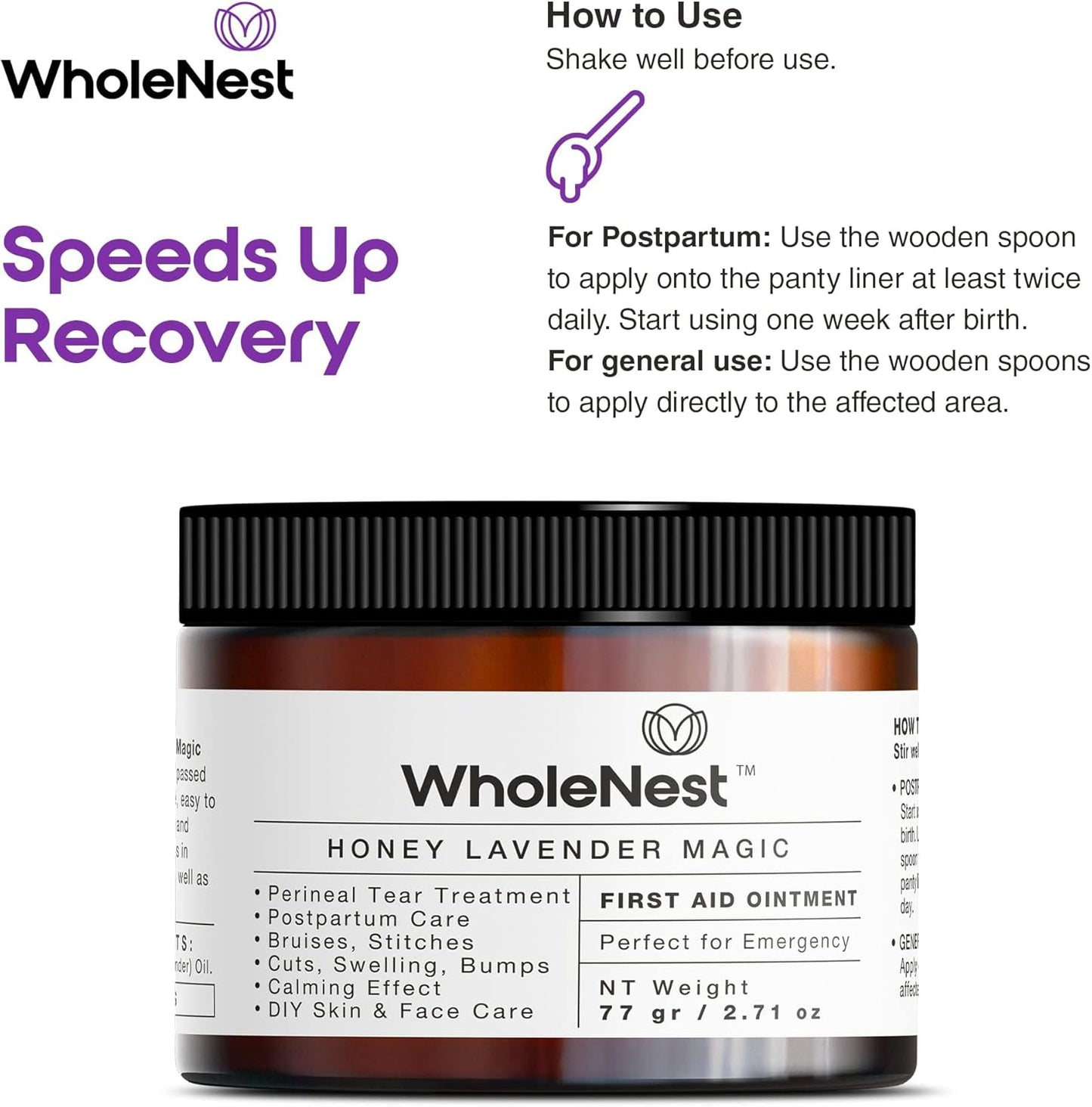 Complete Postpartum Care Includes Wonder Spray, Less Than A Day Hemorrhoid Relief, and Honey Lavender Perineal Balm for Comprehensive Recovery and Soothing Comfort for New Moms