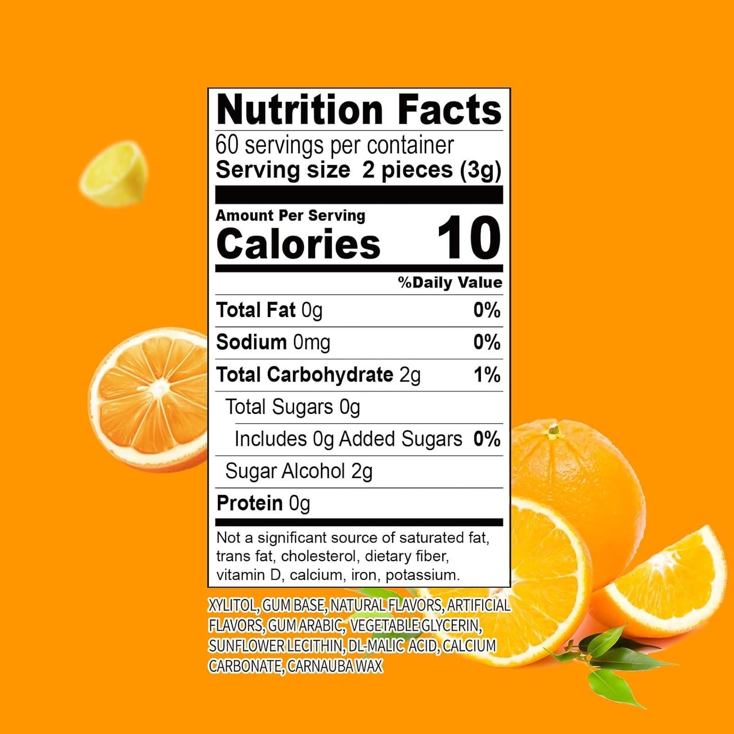 DC24 DAILY CARE Xylitol Chewing Gum, Aspartame & Sugar Free, Fresh Fruit Flavor, Non-GMO, Gluten Free, Vegan, 60 Pieces, Pack of 2