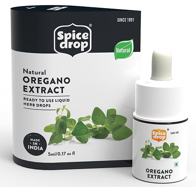 Spice Drop Oregano Extract | 100% Natural | For Soups, Pasta, Pizza, Spaghetti, Gourmet | 0.17oz (180 drops) | Herb Extract | Authentic Flavor | Vegan | Keto & Paleo Friendly | Non-GMO | Drop And Stir